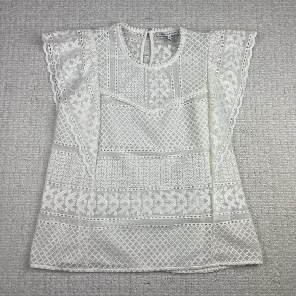 Collective Concepts Womens White / transparent Sleeveless Blouse Size S - Picture 1 of 15